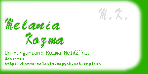 melania kozma business card